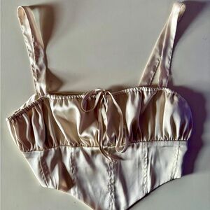 NWOT Satin cropped top size M